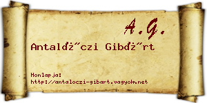 Antalóczi Gibárt névjegykártya